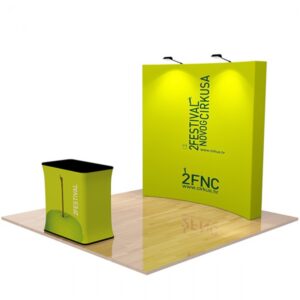 8ft Curve Pop up Fabric Display
