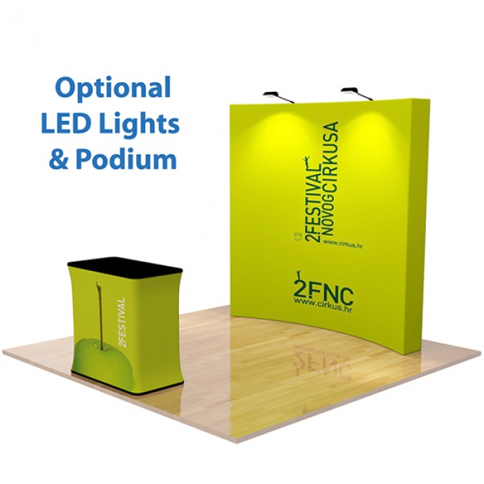 8ft Curve Pop up Fabric Display - Image 2